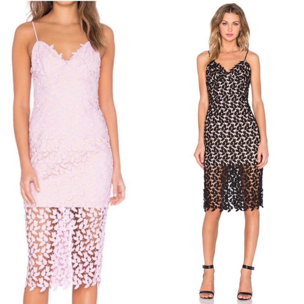 Bardot Flora Lace Overlay Midi Dress